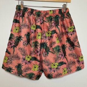 Uzzi Active Wear Mens Floral Drawstring Mesh Lining‎ Swim Trunk Size Medium